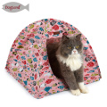 Рыба дизайн хлопок холст портативный шатер любимчика для крытый кошки